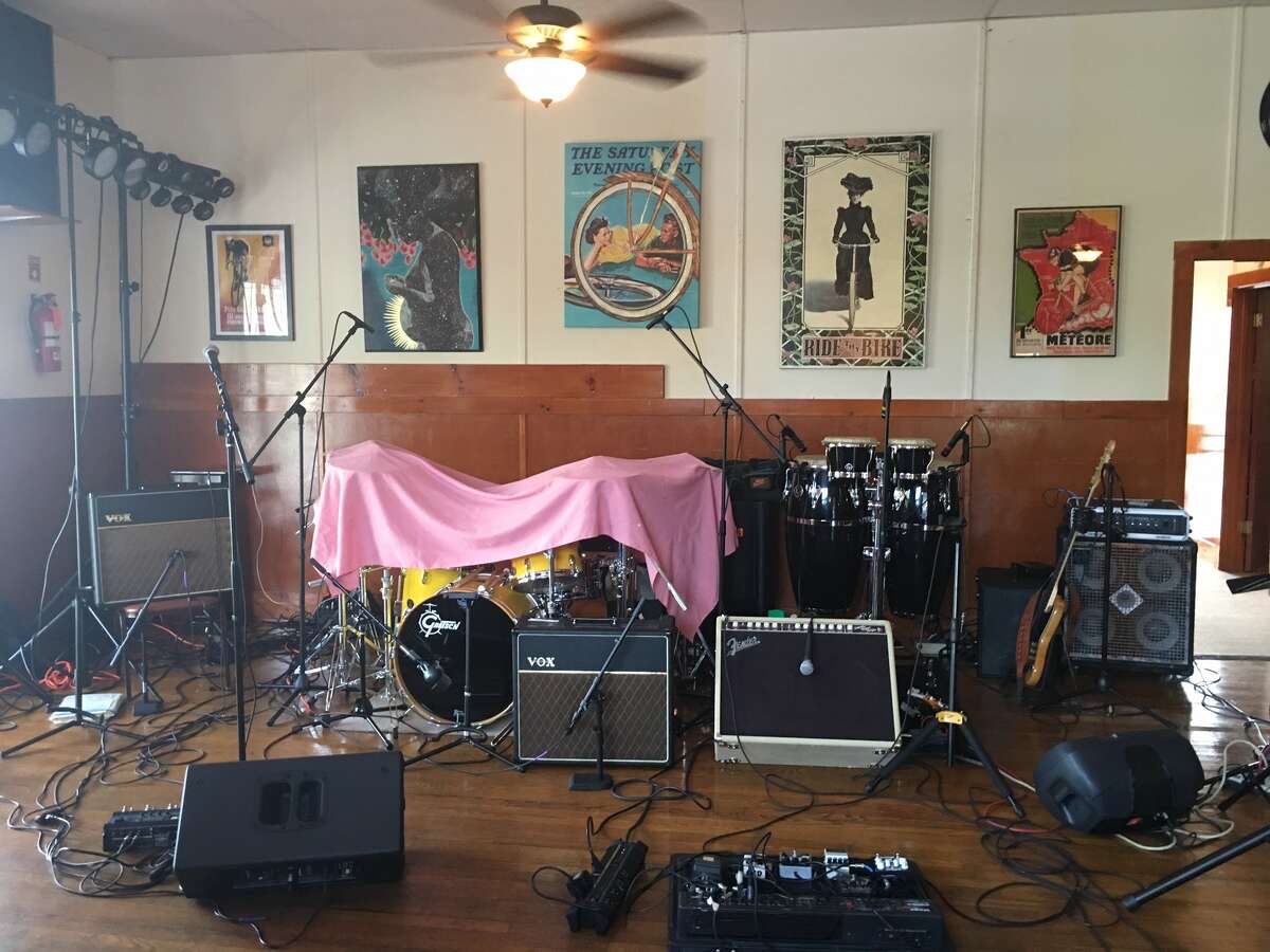 An inactive band set-up at The Hub. (Photo by Susie Davidson Powell)