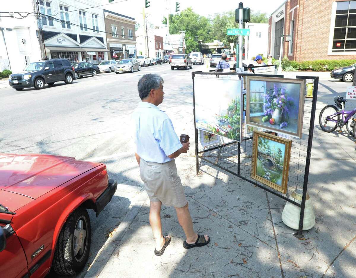 The annual Art Society of Old Greenwich Sidewalk Art Show and Sale returns to Sound Beach Avenue Saturday and Sunday.