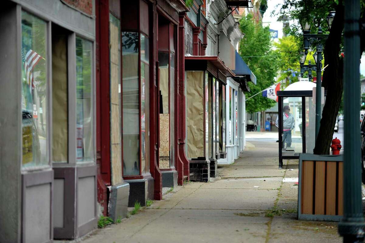 A view of empty storefronts in the downtown area on Thursday, June 9, 2016, in Gloversville, N.Y. (Paul Buckowski / Times Union)