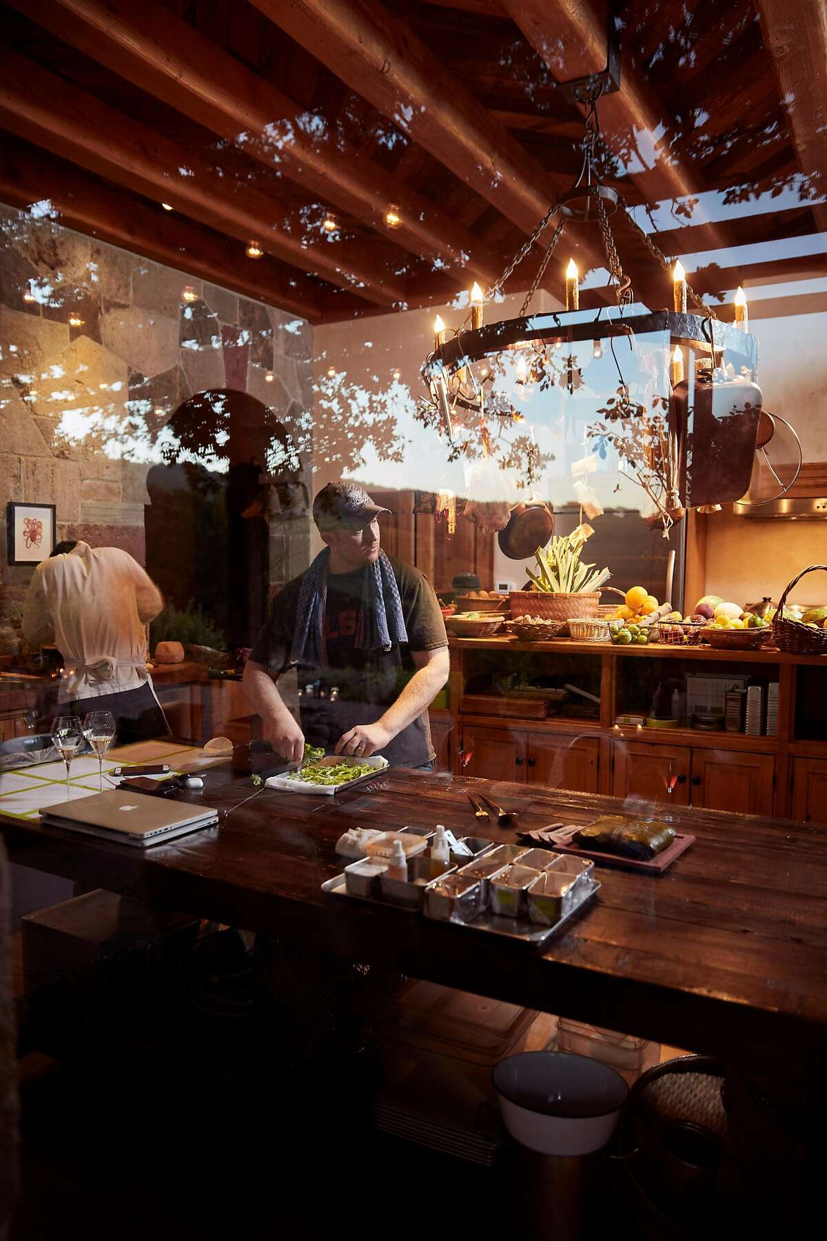 Josh Skenes cooks a dinner at his Sonoma ranch. 