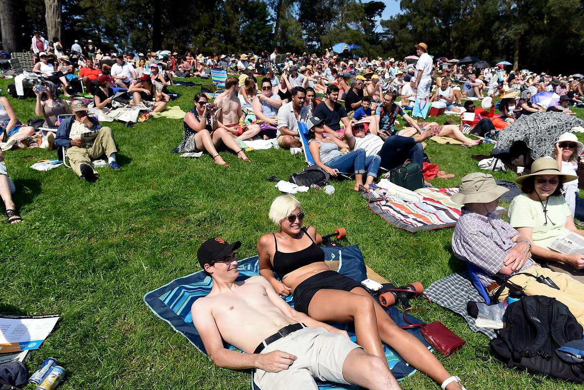 Fans brave the heat to watch Opera in the Park in San Francisco, Calif., on Sunday September 10, 2017.