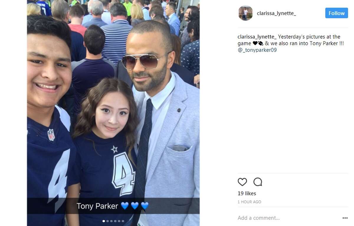 clarissa_lynette_: Yesterday's pictures at the game & we also ran into Tony Parker !!! @_tonyparker09