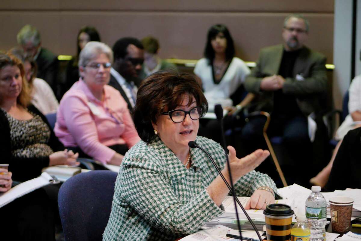 New York State Commissioner of Education, MaryEllen Elia, addresses those gathered at a meeting of the New York State Board of Regents at the State Education Department on Monday, Sept. 11, 2017, in Albany, N.Y. The board discussed school standards at the meeting. (Paul Buckowski / Times Union)