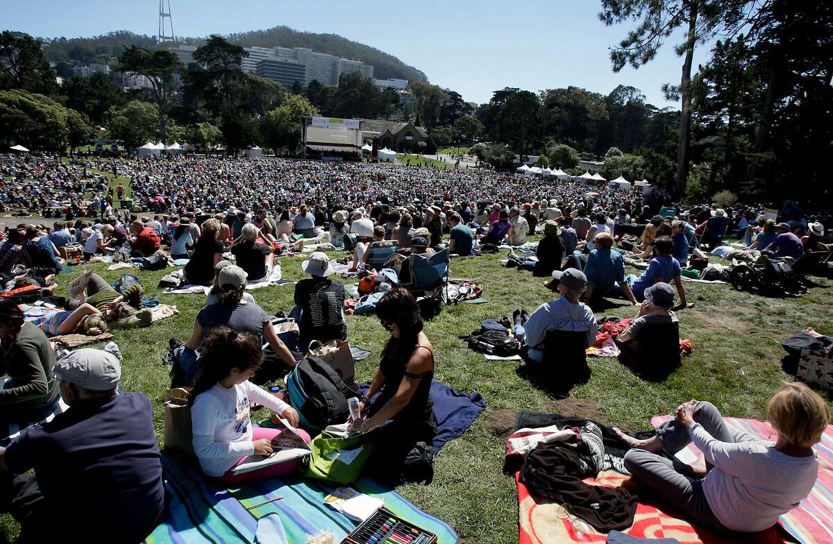 A view from the top of Hippy Hill looking south towards UCSF. San Francisco Opera Company celebrated the annual Opera in the Park event in Sharon Meadow at Golden Gate Park Sunday September 9, 2012.