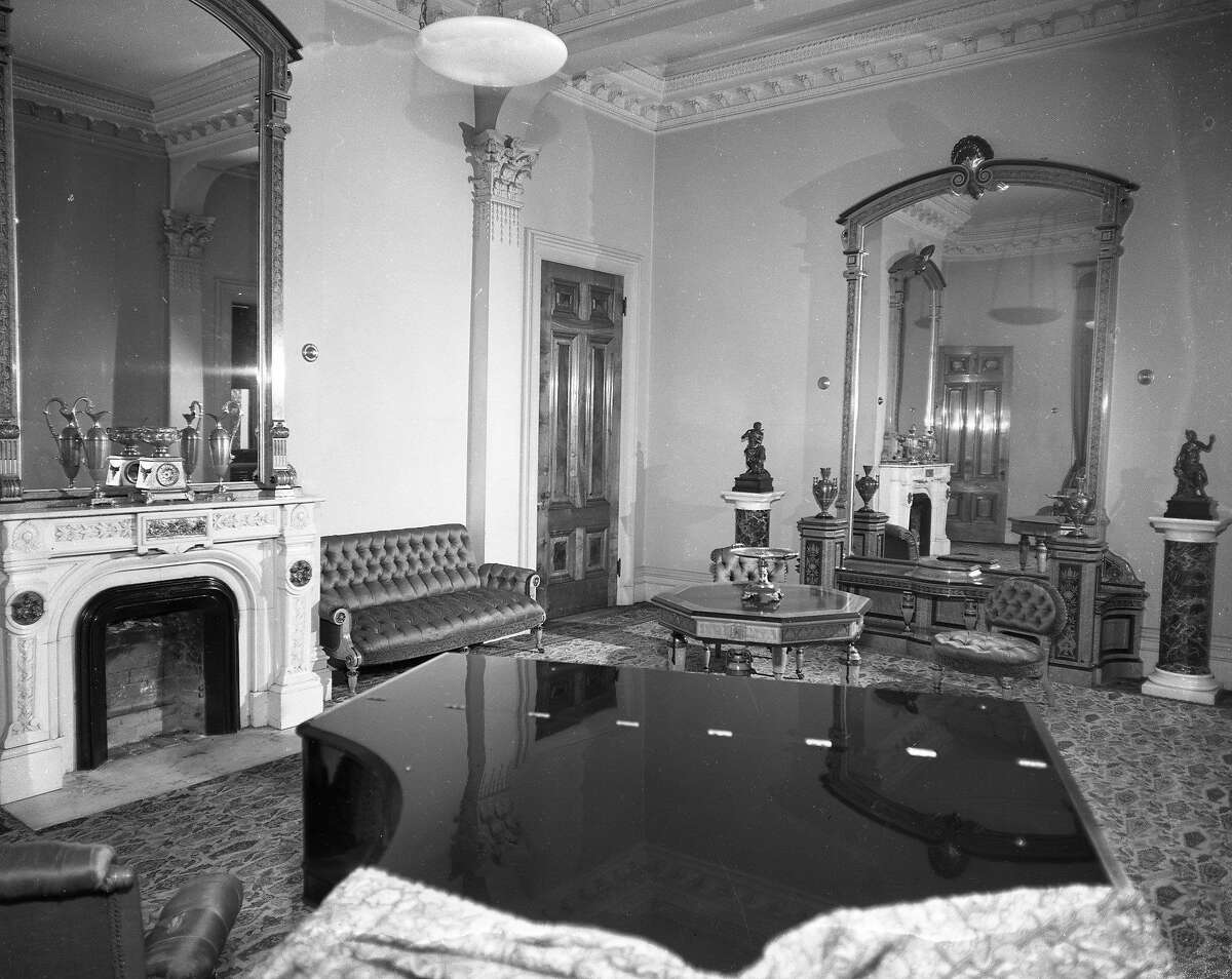 Interior photos of the Mills Estate, the home of Darius Mills, October 1951