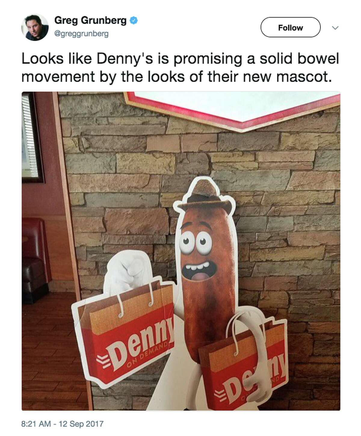 Denny's new mascot mocked by Twitter for 'crappy' appearance