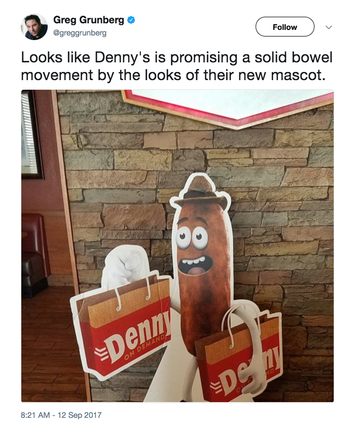 Denny's mascot mocked on social media