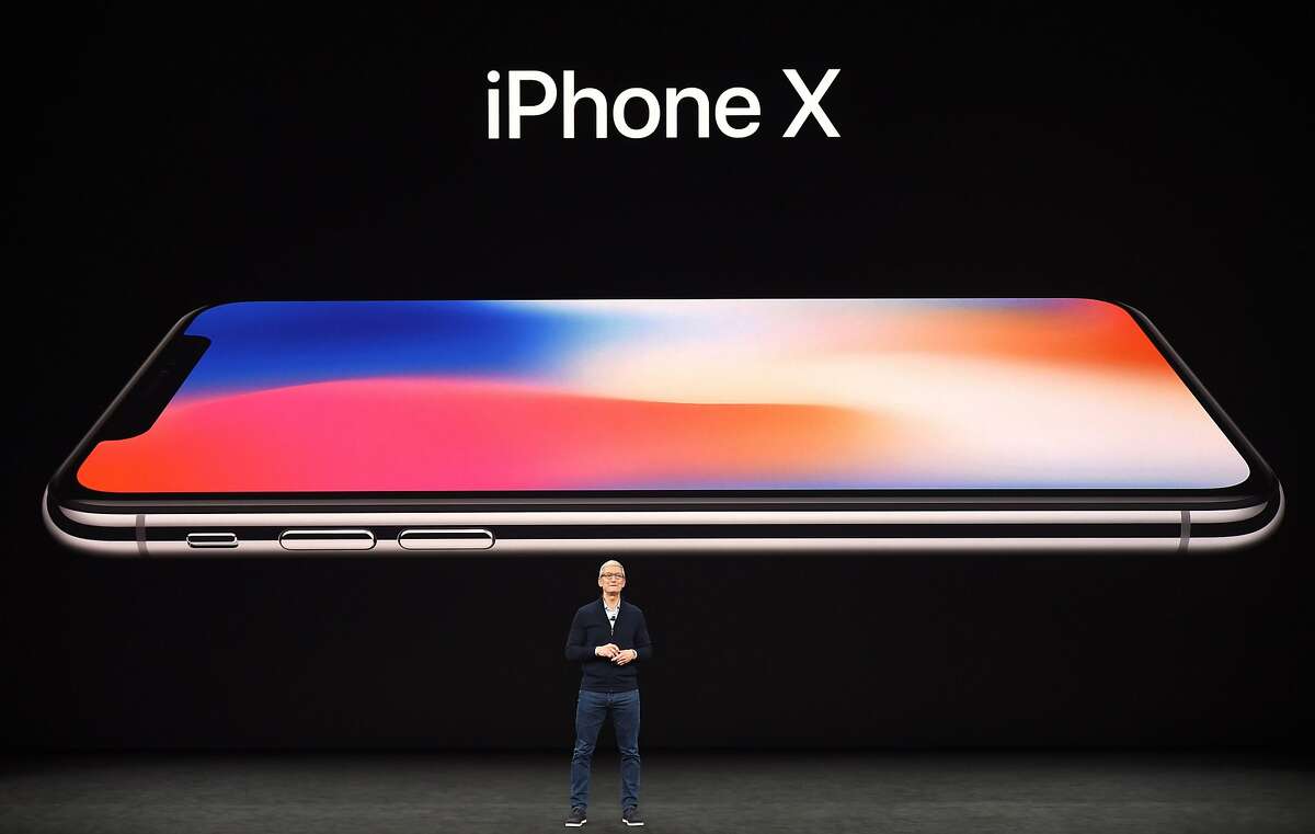 Apple CEO Tim Cook speaks about the new iPhone X during a media event at Apple's new headquarters in Cupertino, California on September 12, 2017.