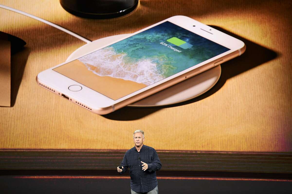 Phil Schiller, senior vice president of worldwide marketing at Apple Inc., speaks about the iPhone 8 and 8 Plus during an event at the Steve Jobs Theater in Cupertino, California, U.S., on Tuesday, Sept. 12, 2017. Apple Inc. unveiled its most important new iPhone for years to take on growing competition from Samsung Electronics Co., Google and a host of Chinese smartphone makers.