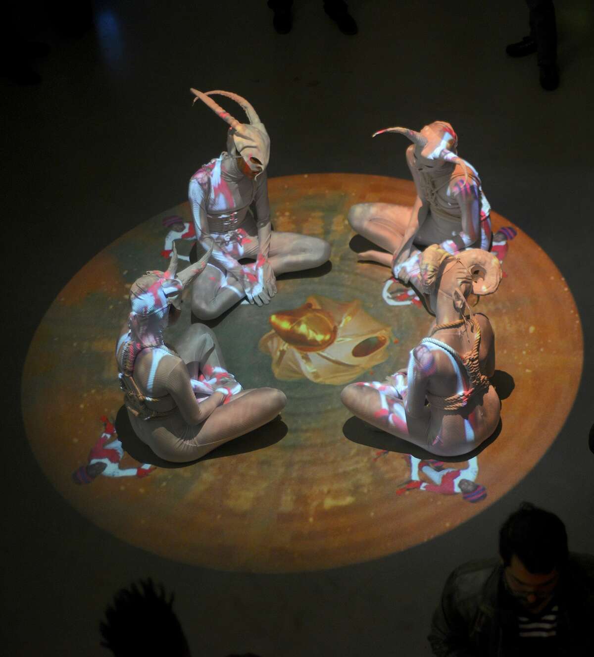 "Can We Hear the Healers Call?," a floor-projection video of a performance, is among works inÂ Â Katja Loher's latest show at Anya Tish Gallery, on view through Oct. 7.