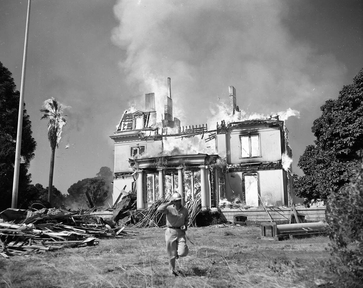 Fire destroys the Mills Estate, the home of Darius Mills, June 23,1954