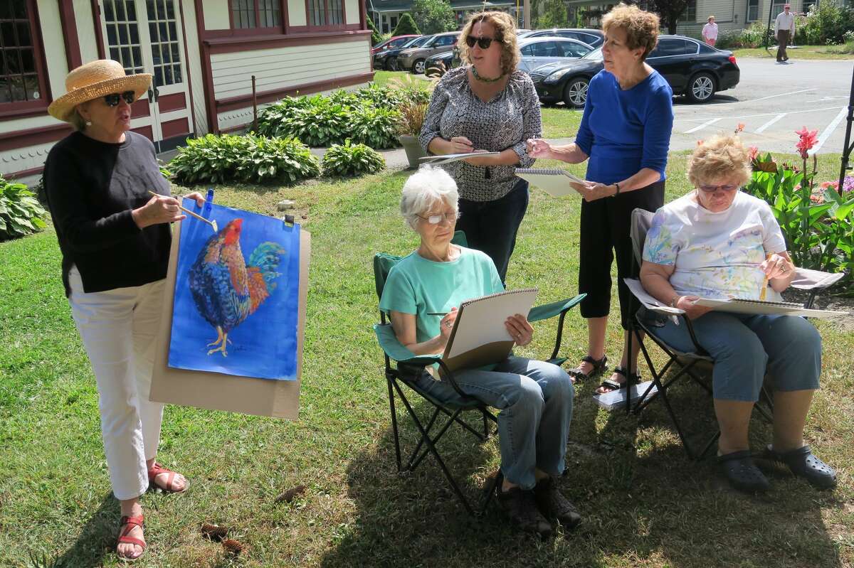 Artist Carolyn Justice leads a painting class. She will lead a “Sketching with Pen, Ink and Watercolor” workshop at Plein Air Festival 2017 on Saturday, Sept. 16, in the village of Round Lake. For registration and information, go to https://roundlakepleinair.eventbrite.com