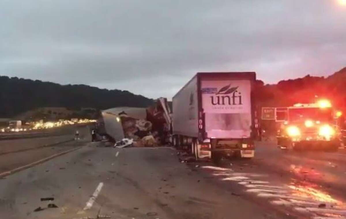 The driver of a big rig crashed on Interstate 580 Thursday morning, according to California Highway Patrol.