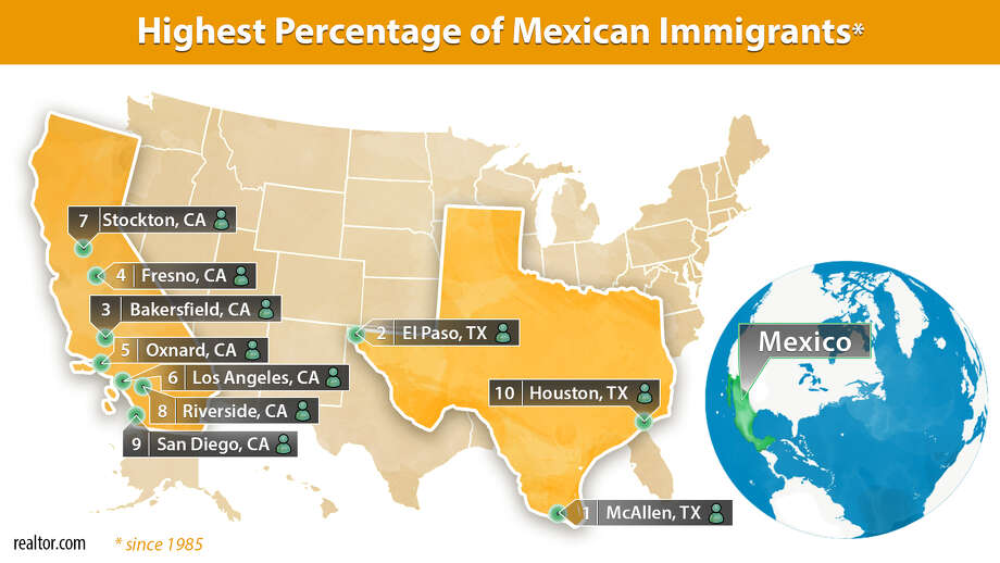 Areas with the highest percentage of Mexican immigrants Photo: Claire V. Widman