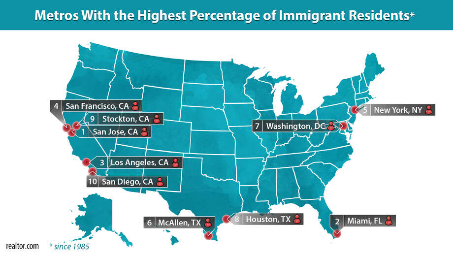 Areas with the highest percentage of immigrant residents Photo: Claire V. Widman