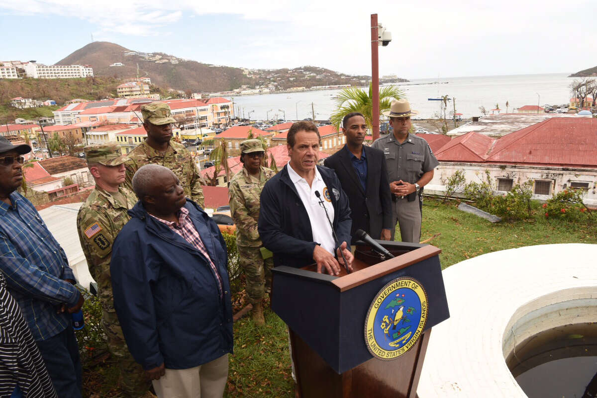 Gov. Andrew Cuomo and a delegation of administration officials traveled to the U.S. Virgin Islands to survey the damage caused by Hurricane Irma on Friday, Sept. 15, 2017. (Office of the governor)