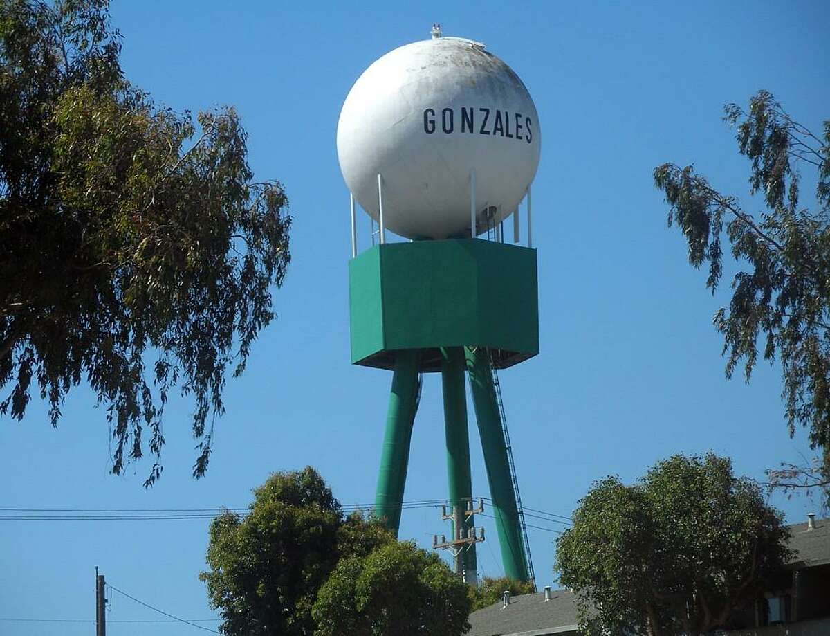The water tower is not the tallest structure in Gonzales (Monterey County) — a new wind turbine built to accommodate Taylor Farms has that distinction.