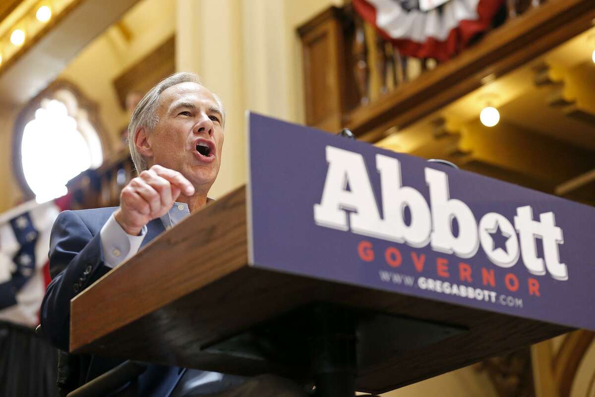 Texas Gov. Greg Abbott announces his bid for re-election on July 14, 2017, at Sunset Station.