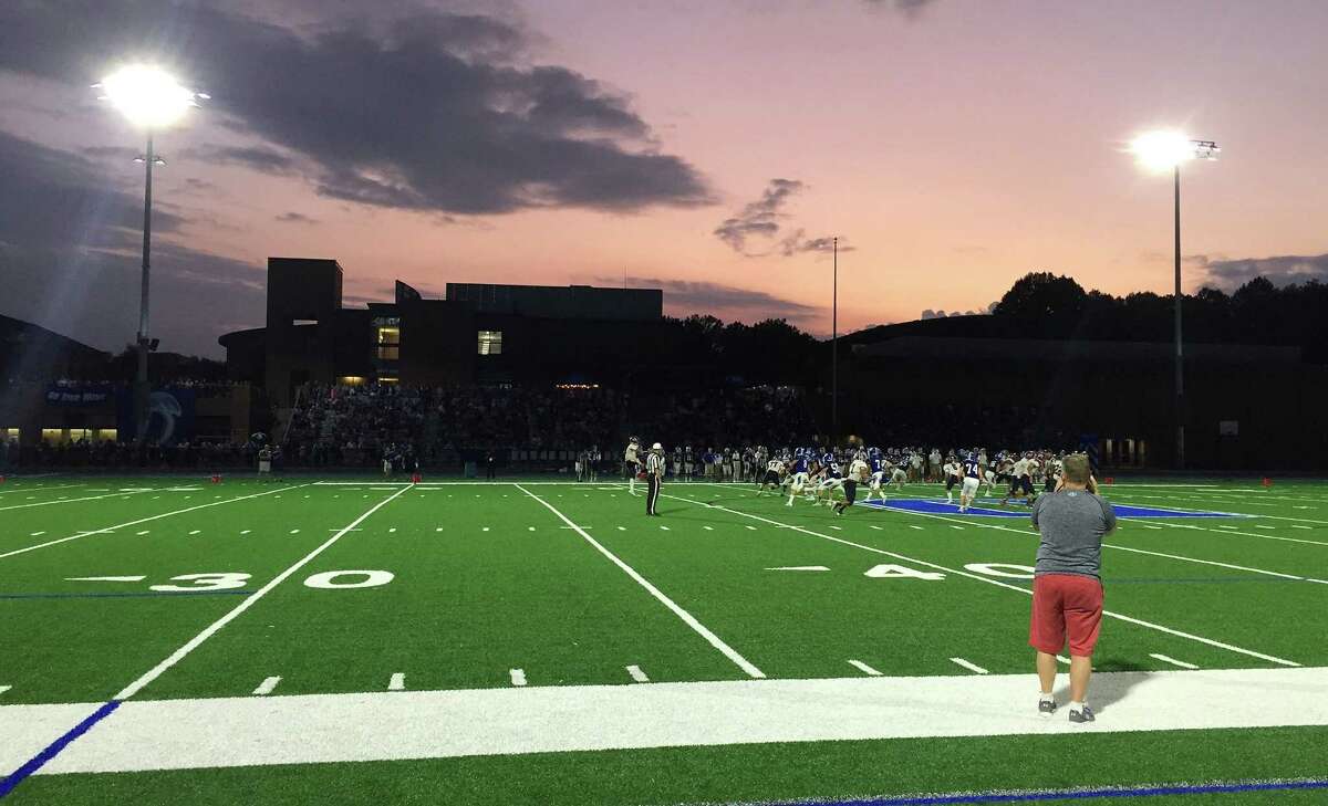 Darien defeated Brien McMahon 47-0 in their first game at the school under the lights in a FCIAC football game on Friday, Sept. 15, 2017 in Darien, Connecticut.