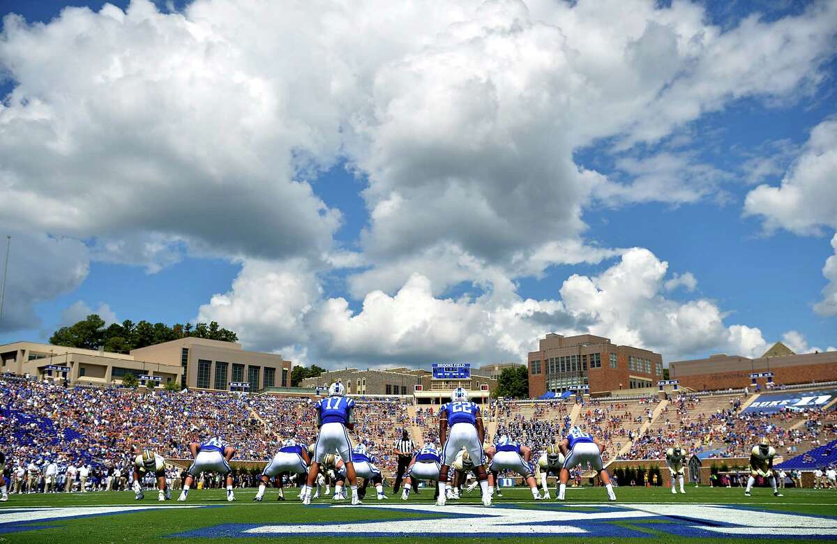 DURHAM, NC - SEPTEMBER 16: General view of the game between the Duke Blue Devils and the Baylor Bears at Wallace Wade Stadium on September 16, 2017 in Durham, North Carolina.