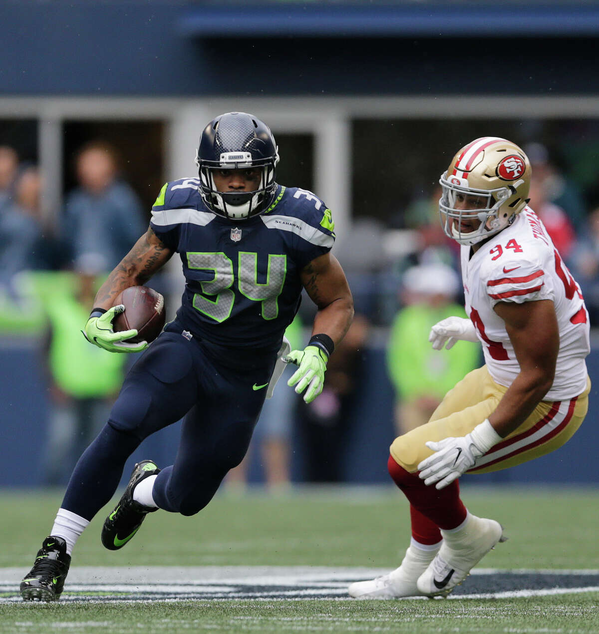 Seattle Seahawks running back Thomas Rawls out for rest of season