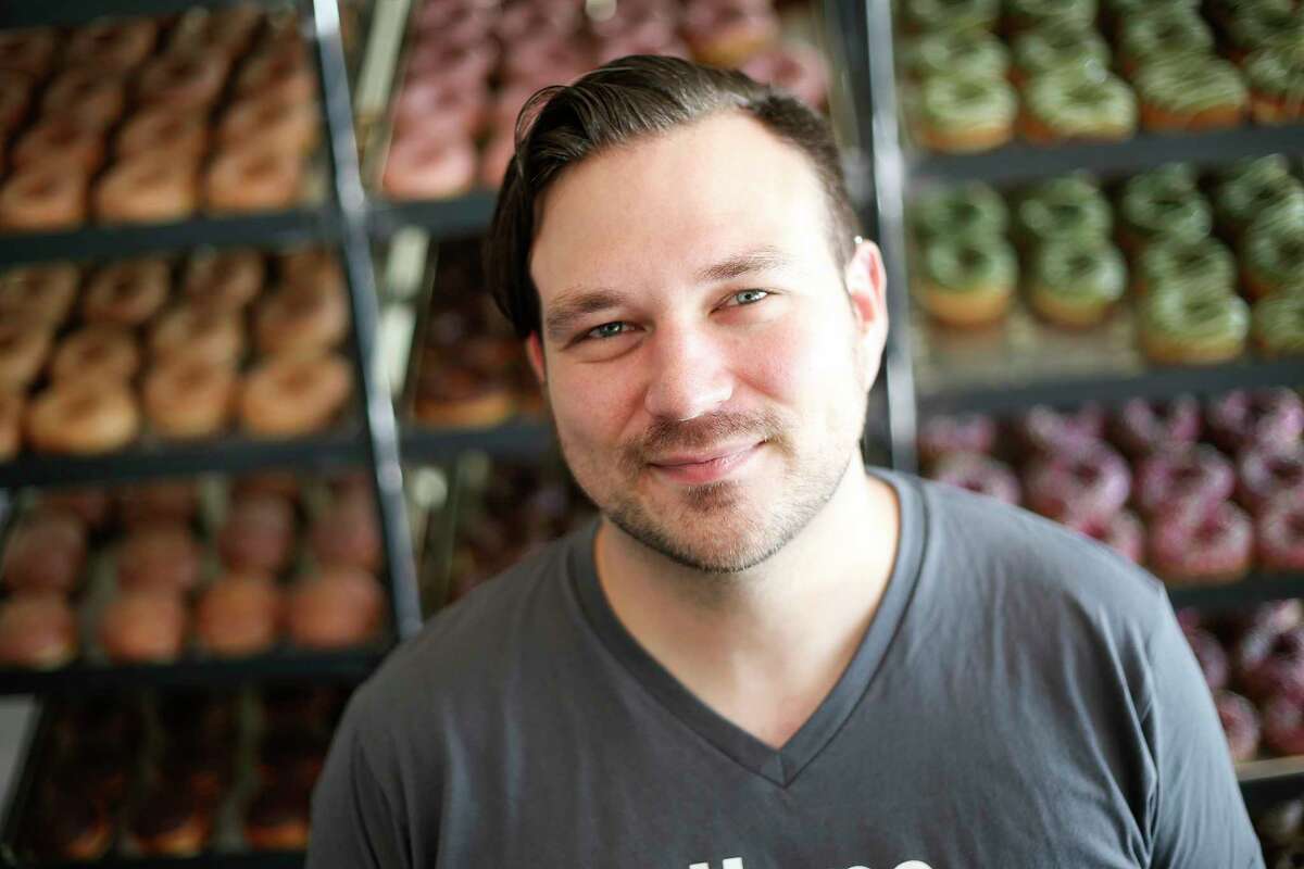 David Buehrer of Greenway Coffee Company is partnering with San Francisco Giants Hunter Pence to open Coral Sword Games Cafe in Houston. Buehrer is shown here at his Morningstar coffee and donuts.