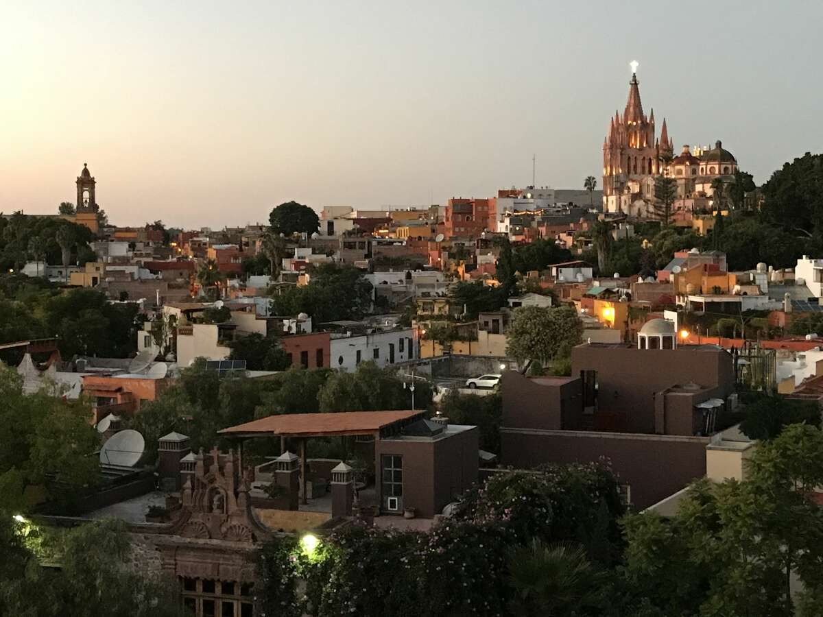 San Miguel de Allende at sunset is a beautiful sight on a summer evening.