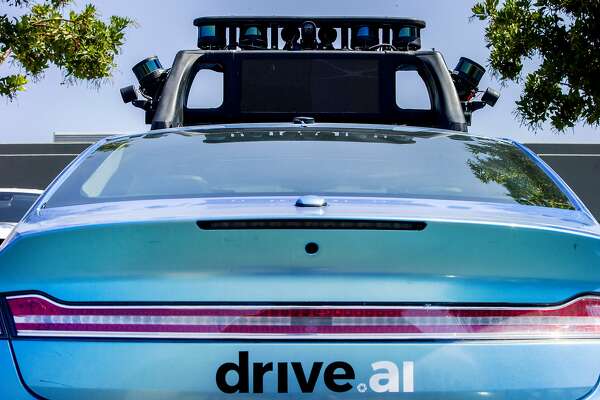 Sensors are seen on top of a self driving car by Drive.ai in Mountain View in 2017. Autonomous cars will be on the road for all of us very soon -- all the more reason for the California Legislature to require them to use clean energy right now.