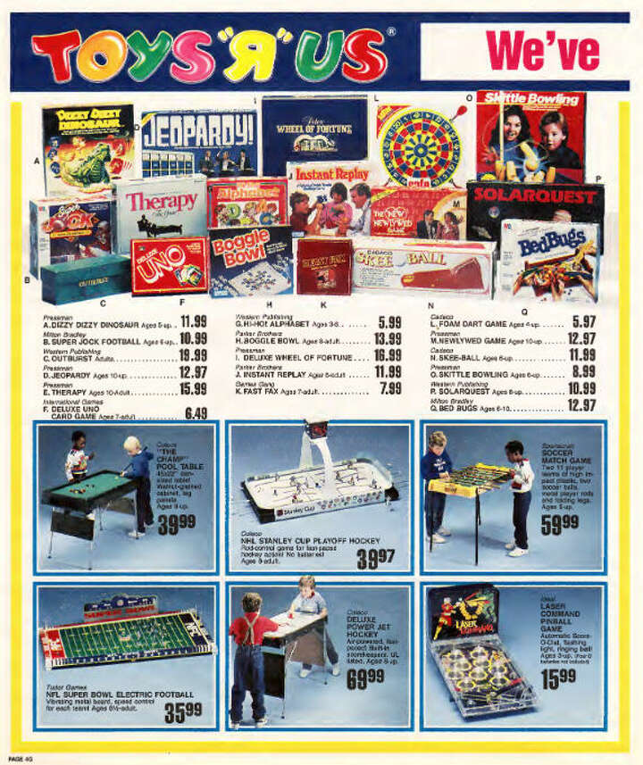 Toys 'R' Us catalog shows the hottest toys of 1987