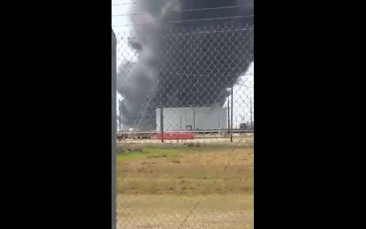 Video posted by the Beaumont Enterprise on Facebook shows Valero Energy Corp.’s Port Arthur refinery on fire on Tuesday, Sept. 19, 2017.