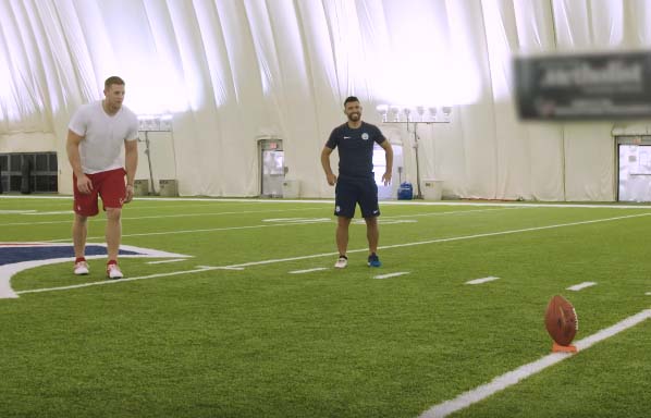 JJ Watt tried on Sergio Aguero's jersey and it was comically small