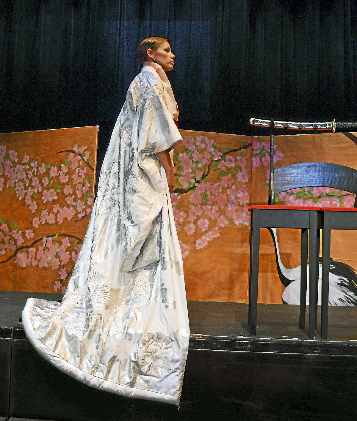 Shannon Kessler Dooley in Butterfly’s wedding robe.