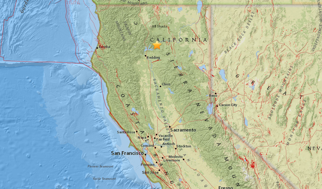 Magnitude 3.7 earthquake strikes near Burney, California