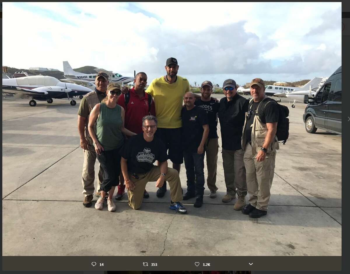 Duncan USVI Relief‏, a Twitter account set up after retired Spurs star Tim Duncan started a fundraiser for his native St. Croix, tweeted these photos of Hurricane Irma relief efforts before Hurricane Maria passed by.