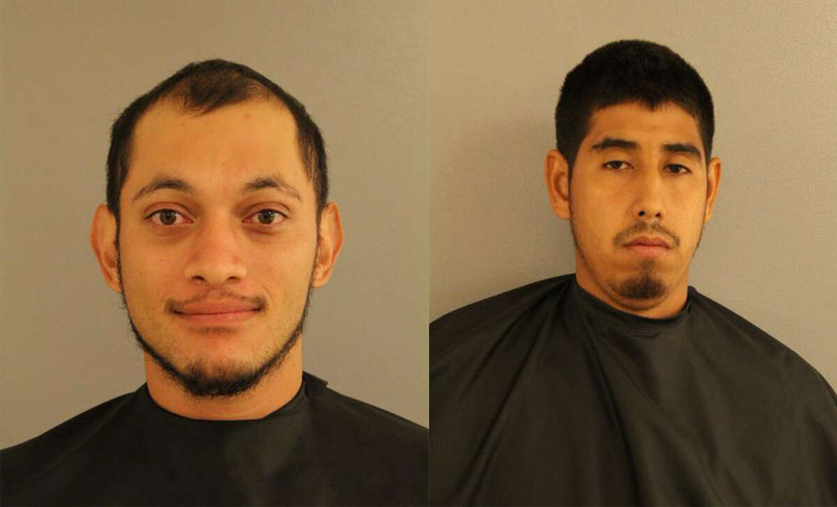 Guillermo Andres Juarez-Perez, 29, (left) and Alejandro Meza Palacios, 27, were arrested and charged with manufacture/delivery of a controlled substance after a Tuesday drug bust in Bastrop, Texas.