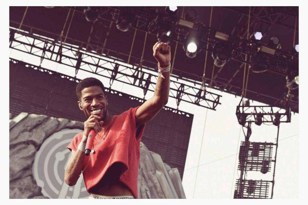 Rapper Kid Cudi performs onstage during day 2 of the 2014 Coachella Valley Music & Arts Festival at the Empire Polo Club on April 12, 2014 in Indio, California. (EDITORS NOTE: Image was processed using Digital Filters)