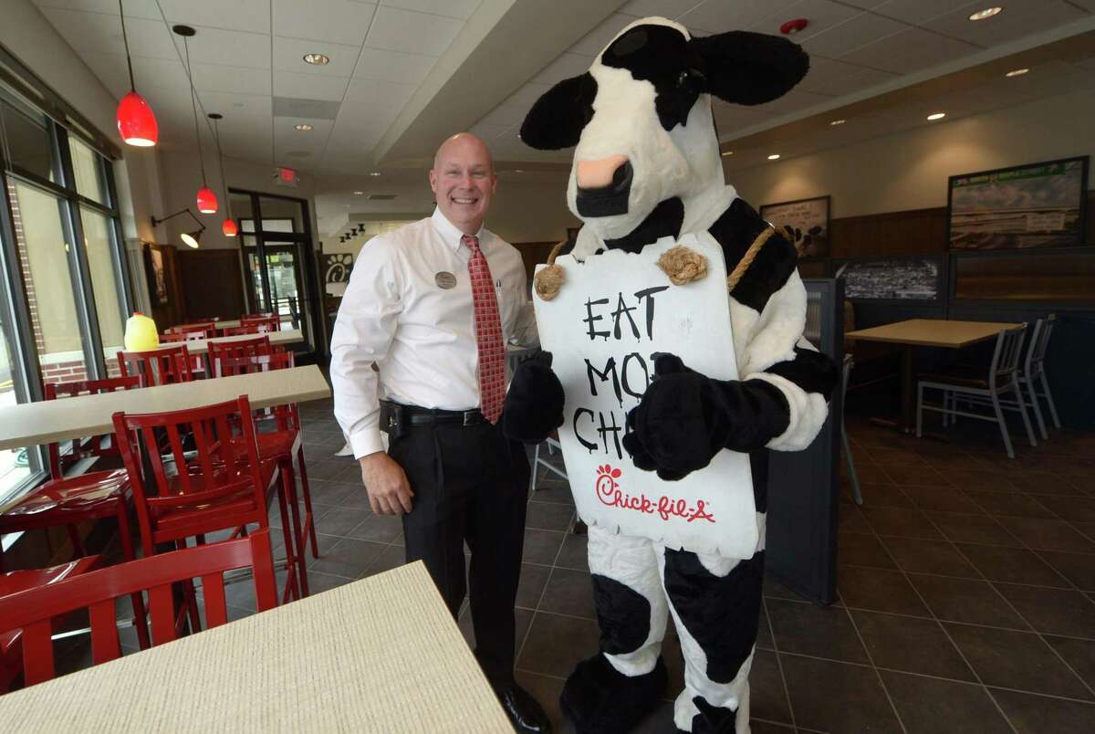Franchise owners Archer and Sarah Bullock at their new Chick-fil-A restaurant Wednesday September 20, 2017, on Connecticut Ave. in Norwalk, Conn. The restaurant plans to open in October and employ 120 people.