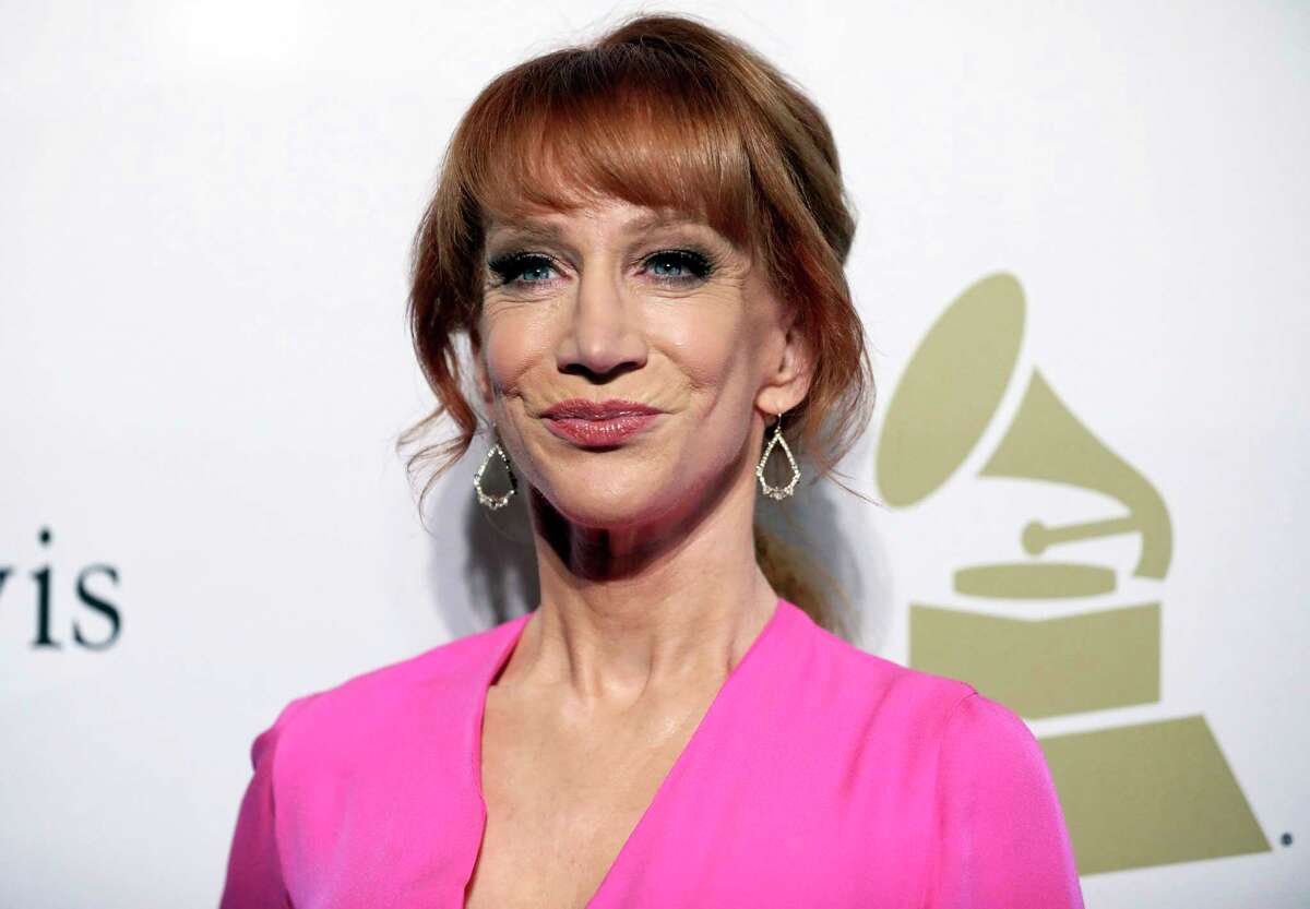 FILE - In this Feb. 11, 2017, file photo, comedian Kathy Griffin attends the Clive Davis and The Recording Academy Pre-Grammy Gala in Beverly Hills, Calif. On Thursday, Sept. 21, 2017, KB Home issued an apology on behalf of their chief executive. KB Home has put CEO Jeffrey Mezger on notice following a vulgar rant against Griffin that went viral. The homebuilder said if a similar incident occurs, Mezger will be let go from his post. The company is also cutting his bonus for the current year by 25 percent. (Photo by Rich Fury/Invision/AP, File)