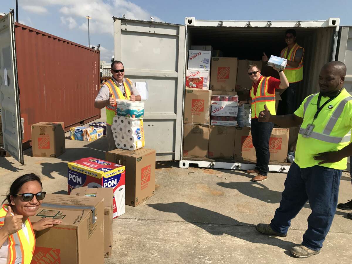 The Georgia Ports Authority sent four 20-foot containers of disaster relief supplies to assist Port Houston employees and others whose homes were flooded during Hurricane Harvey.