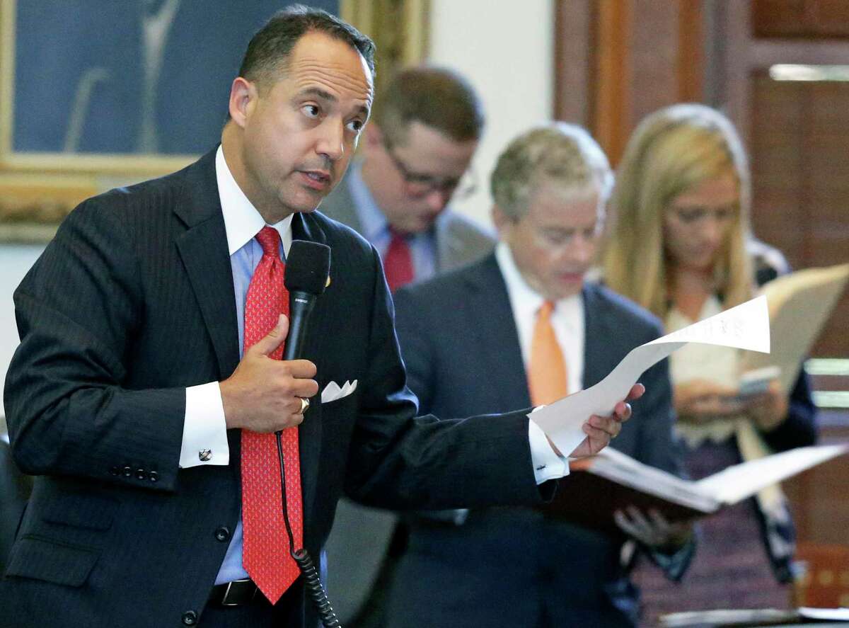 Sen. Jose Menendez on the floor of the Senate in 2017. He and others in Bexar County’s delegation were credited for securing funding for a pilot program to help former foster kids achieve college success.