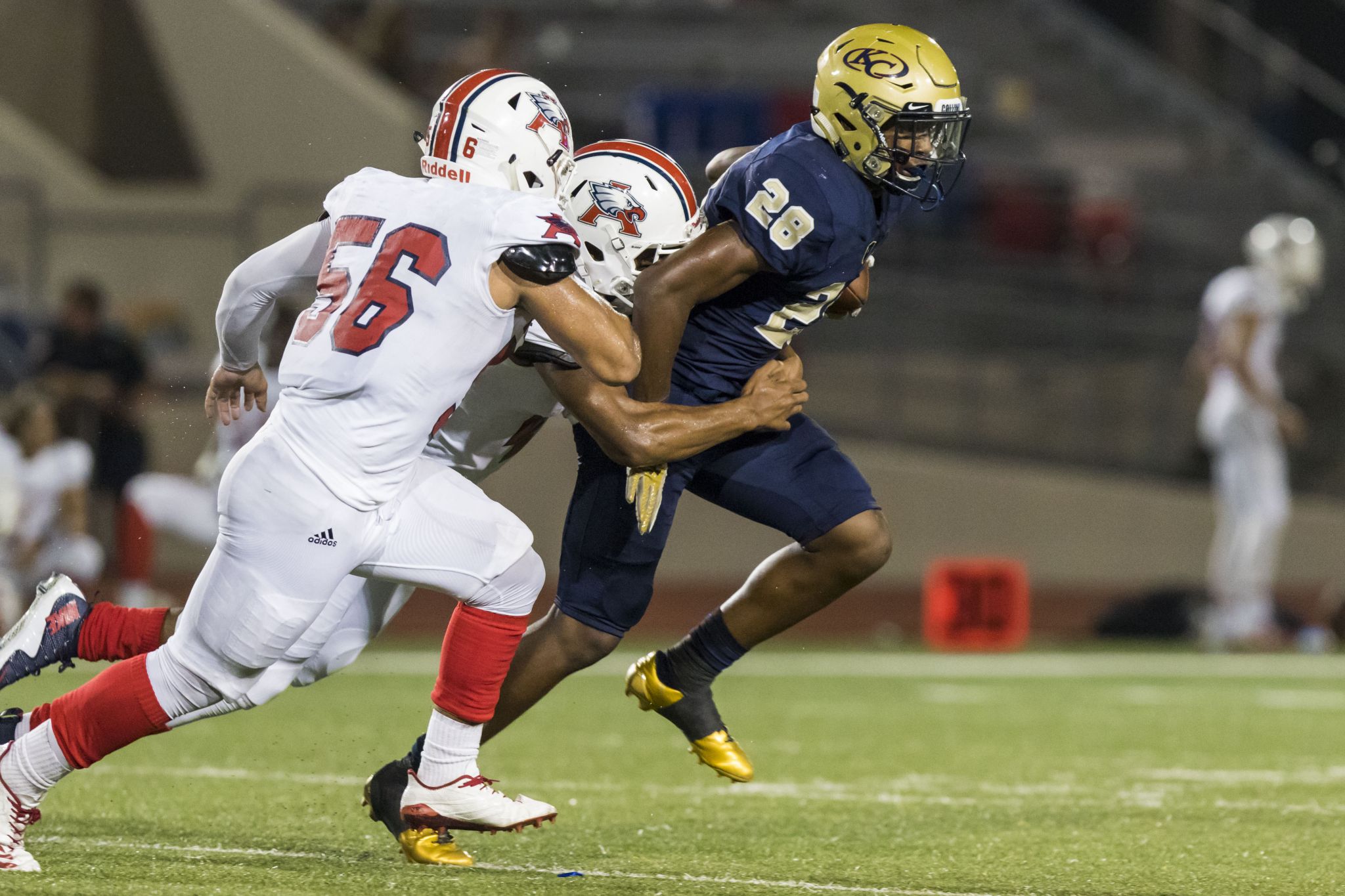 Isaiah Spiller 28 Klein Collins High School Tigers Navy Blue