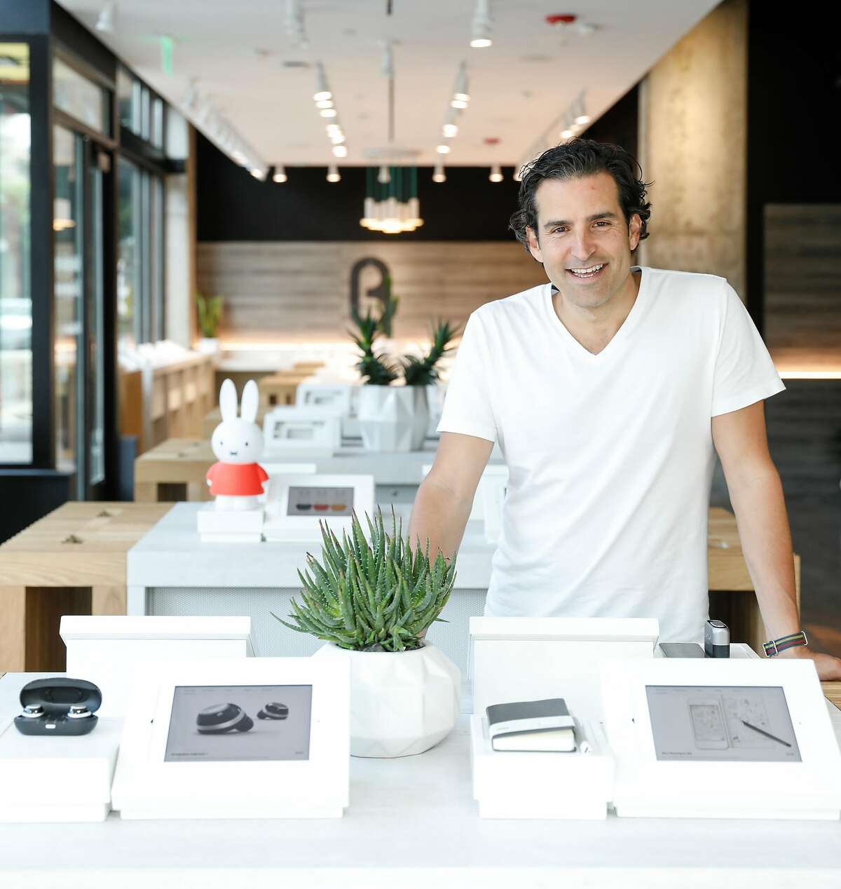 Phillip Raub, co-founder and chief marketing officer of B8ta, is seen on Tuesday, Sept. 12, 2017 in San Francisco, Calif., at the company's Hayes Valley store.