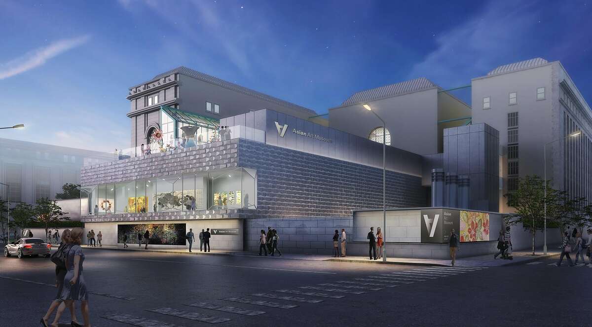 A rendering of the planned addition of new terrace-topped exhibition space to the Asian Art Museum. The project, designed by Los Angeles' wHY architects, could begin construction early in 2018 and open in 2019.