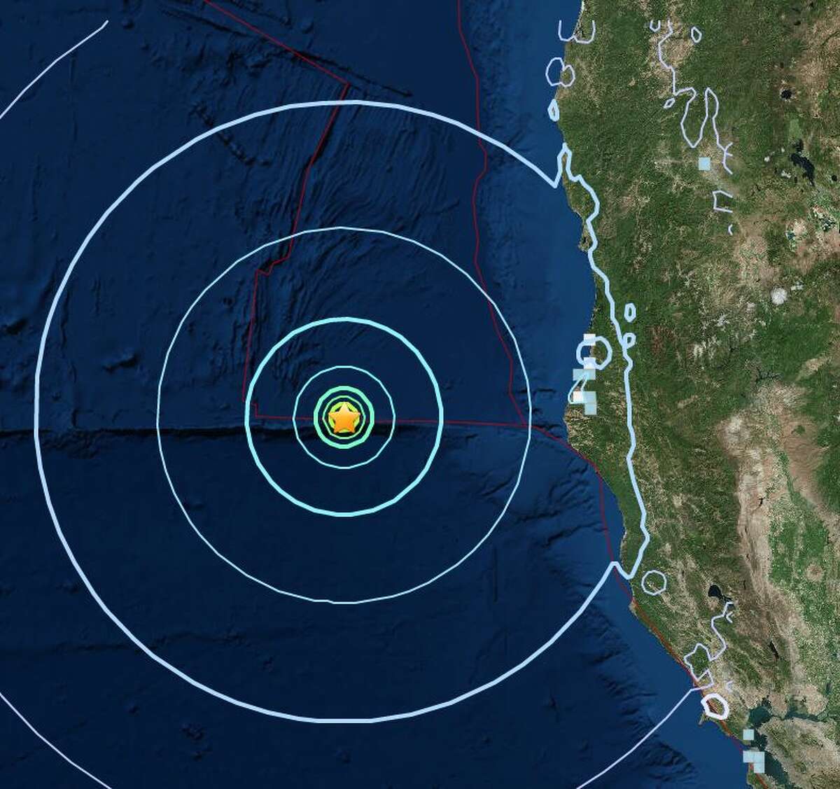 A USGS intensity map suggests people on land may have been able to feel Friday's quake.