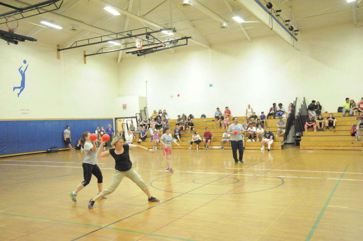 Torrington Middle School plays dodgeball, good sport in the face of pie