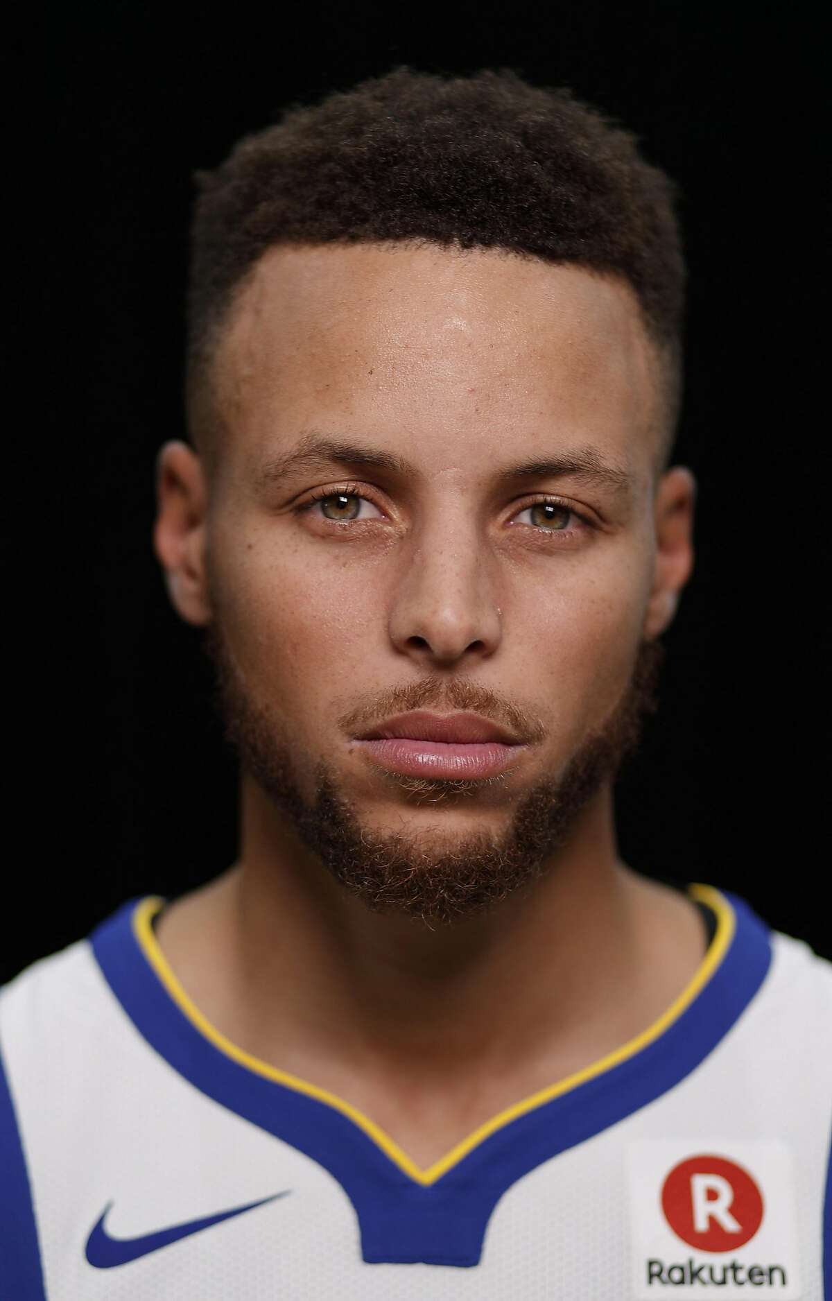 Stephen Curry (30) during the Golden State Warriors media day at Rakuten Performance Center in Oakland, Calif., on Friday, September 22, 2017.