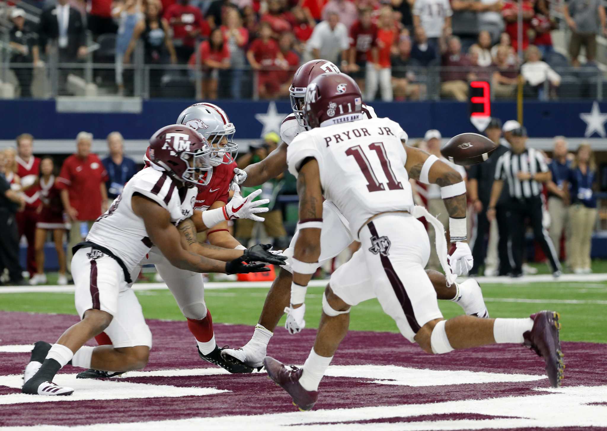 NCAA FOOTBALL: Texas A&M beats Arkansas in overtime again