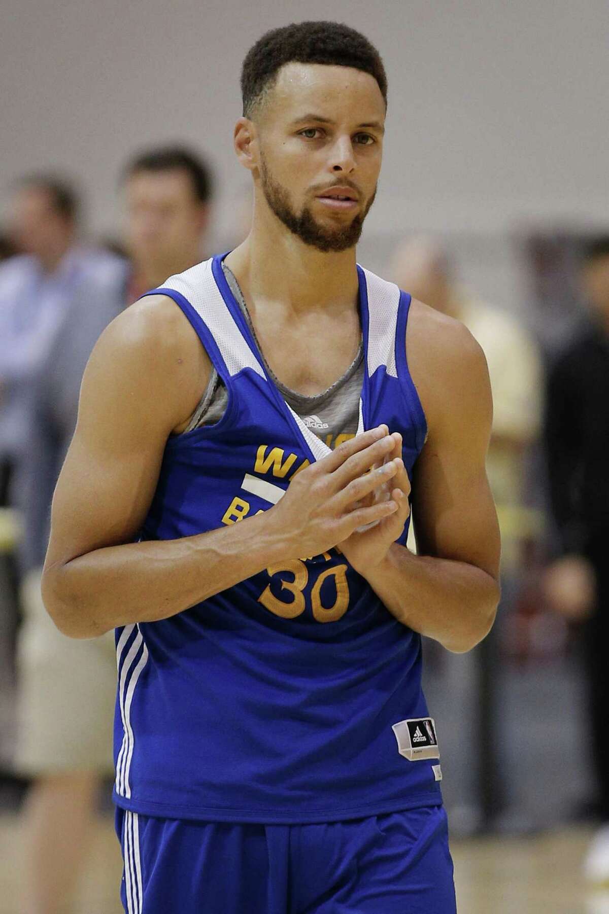 Warriors guard Stephen Curry at the Warriors practice facility on Saturday, June 3, 2017, in Oakland, Calif. In the NBA Finals, the Warriors lead the series 1-0 against the Cleveland Cavaliers. They play Game 2 on Sunday.