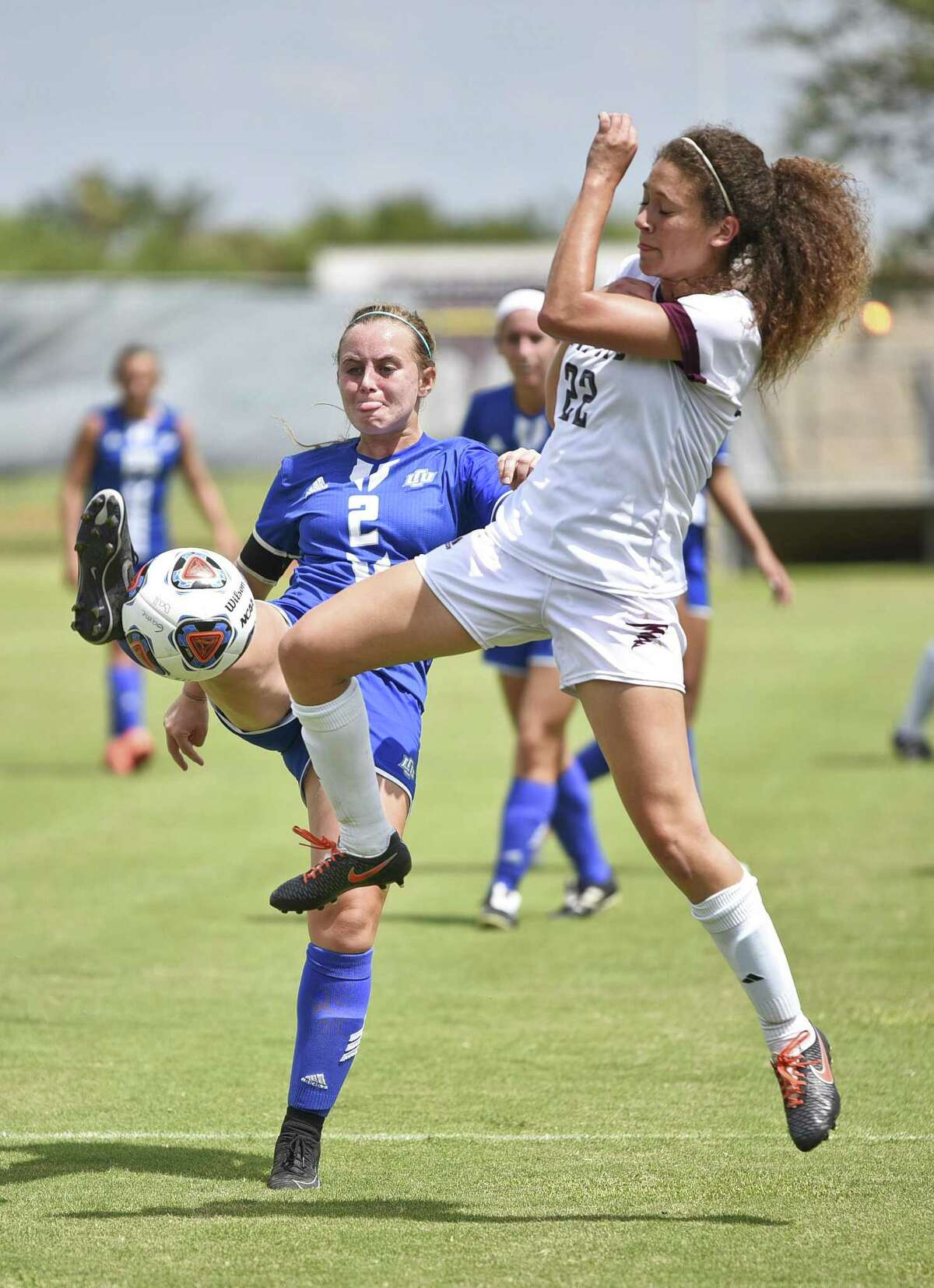 Nicole Cohen was one of three players with a goal on Sunday as TAMIU won its season opener 3-2 at Texas of the Permian Basin.
