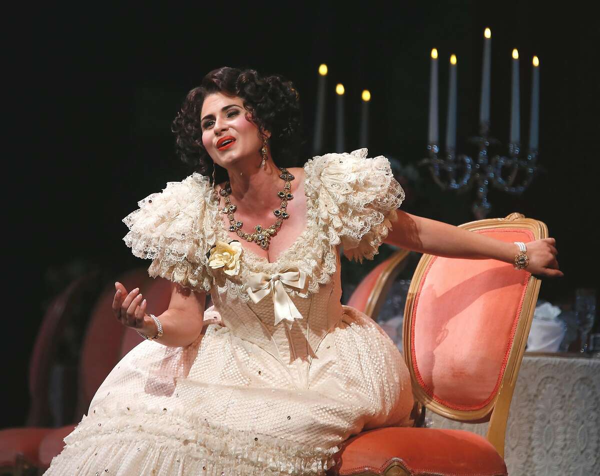 Aurelia Florian as Violetta during a rehearsal of San Francisco Opera's Verdi's "La Traviata on Wednesday, September 20, 2017, in San Francisco, Calif.